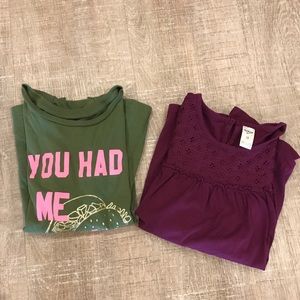 Lot of 2 girls long sleeve shirts